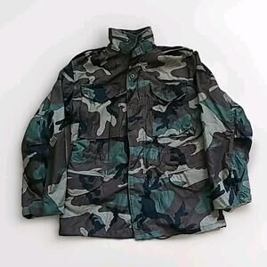 Vintage M65 Woodland Camo Field Jacket Cold Weather Small